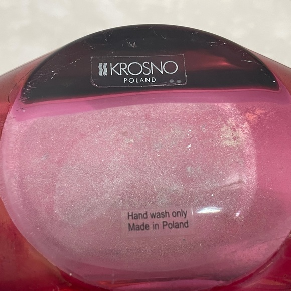 Vintage Krosno Poland Red Glass Vase Modernist - Picture 7 of 7